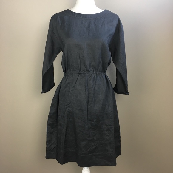 GAP Dresses & Skirts - Gap Relaxed Fit Grey Linen Cotton Dress 4